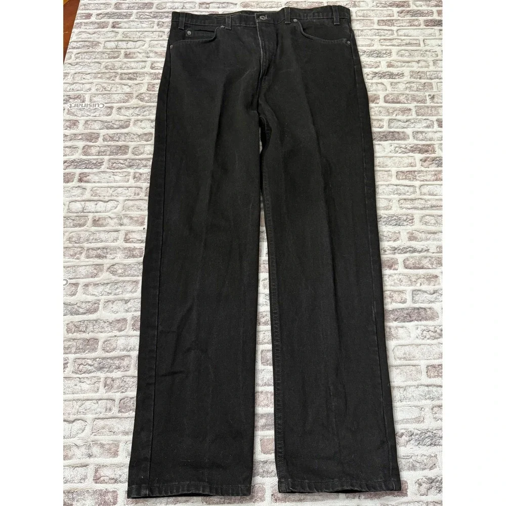 Vintage Levis 505 Orange Tab Black Jeans USA 38x30 Regular Straight Leg 1995